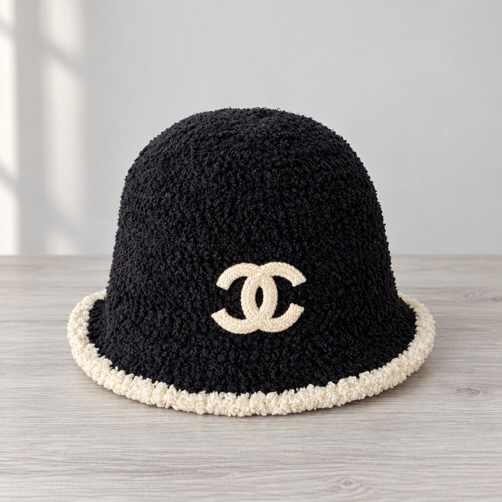CHANEL Teddy Fleece CC Bucket Hat